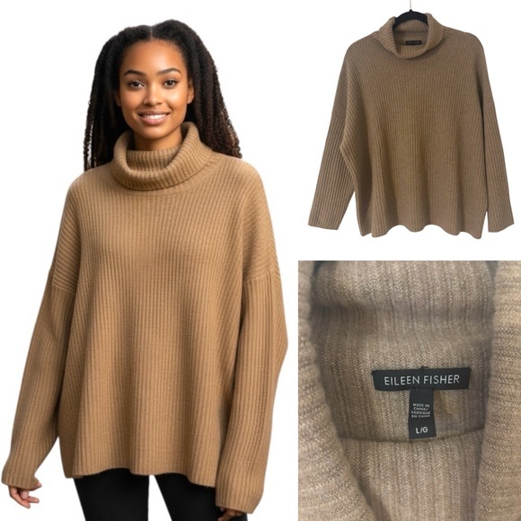 Eileen Fisher Sweaters - Eileen Fisher Cashmere Ribbed Turtleneck Sweater